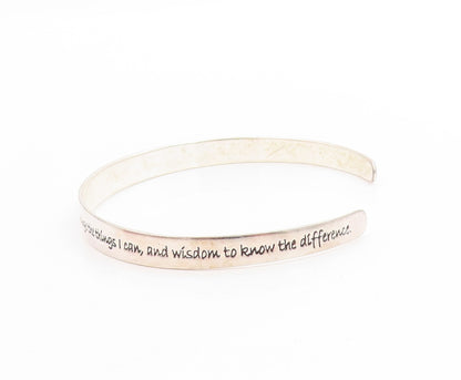 925 Sterling Silver Vintage Bracelet Engraved Courage Serenity Prayer  BT11483