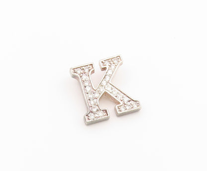 925 Sterling Silver Vintage Pendant Classic CZ Initial K Monogram Charm  PT26605
