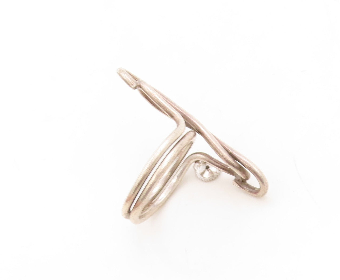 925 Sterling Silver Vintage Ring Modernist Wire Work Design  Sz 10  RG31351