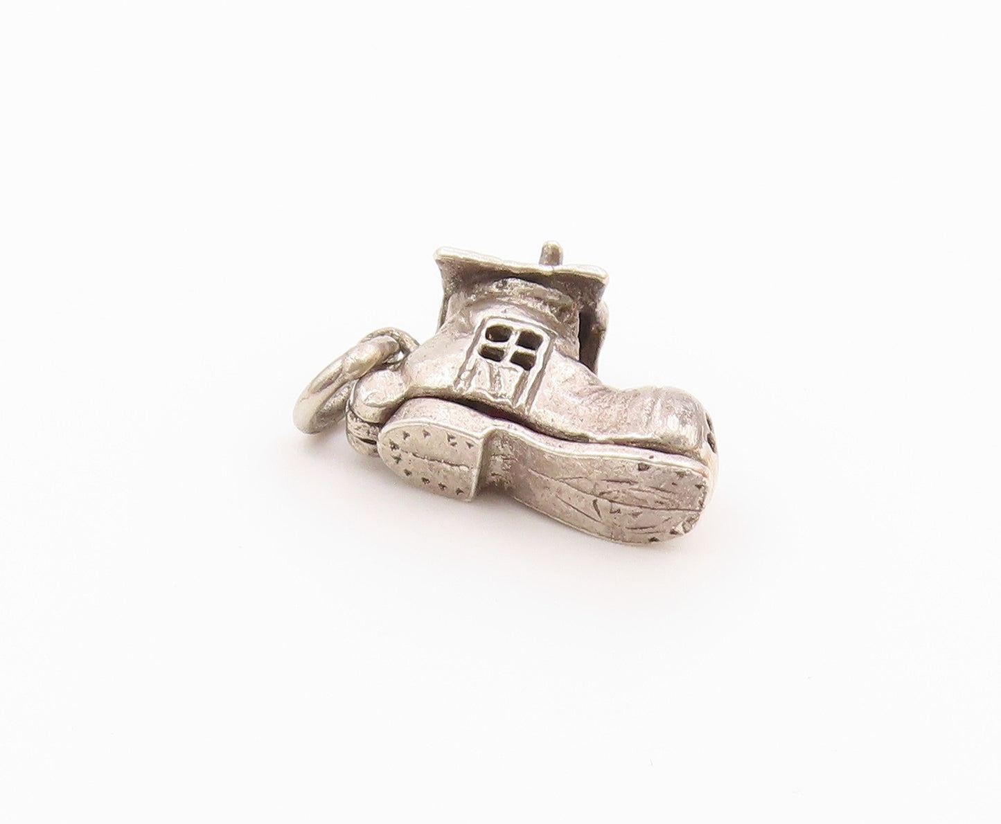 925 Silver   Vintage Boot House & Enamel Family Charm Pendant (OPENS)  PT20586