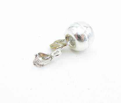 MEXICO 925 Sterling Silver  Vintage Two Tone Cherry Motif Pendant  PT5360