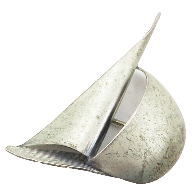 BEAU 925 Sterling Silver  Vintage Modernist Sail Boat Brooch Pin  BP4523