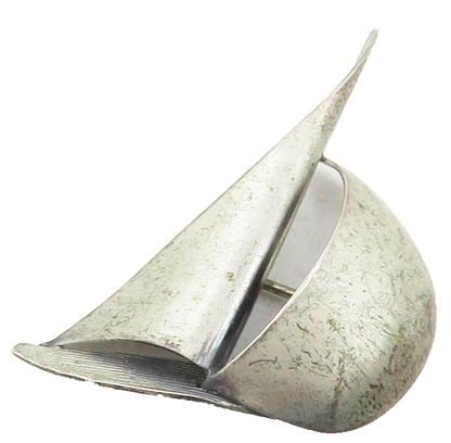 BEAU 925 Sterling Silver  Vintage Modernist Sail Boat Brooch Pin  BP4523