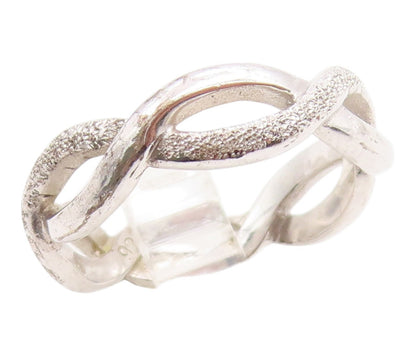 925 Sterling Silver Vintage Ring Elegant Twisted Infinity Band  Sz 8  RG36217