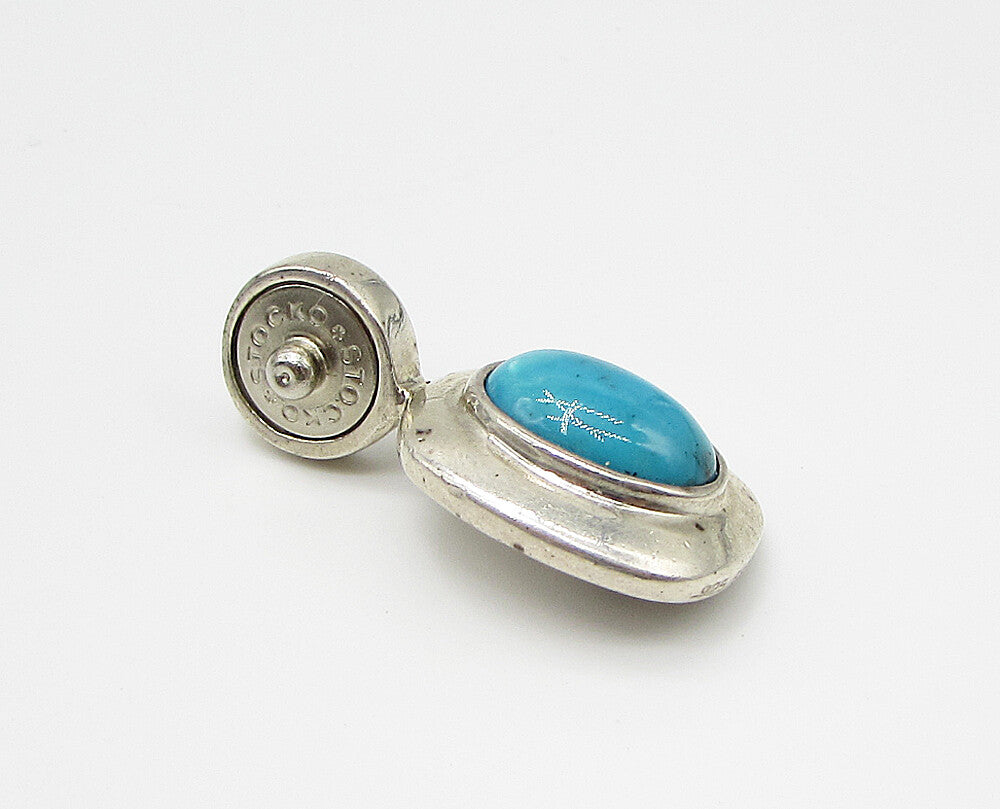 ESPO 925 Sterling Silver  Cabochon Cut Turquoise Drop Stocko Pendant  PT2143
