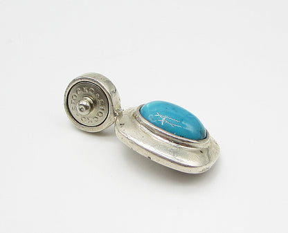ESPO 925 Sterling Silver  Cabochon Cut Turquoise Drop Stocko Pendant  PT2143