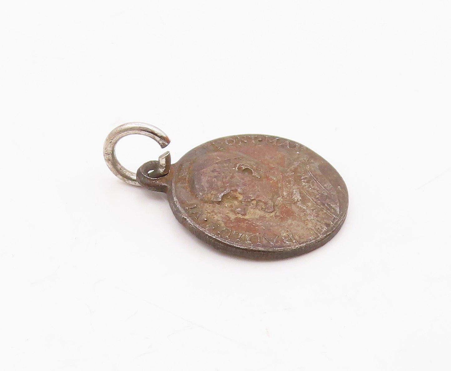 925 Sterling Silver  Vintage Antique Oxidized Pope Paul VI Pendant  PT8921