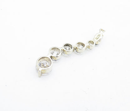 925 Sterling Silver  Sparkling Graduated Cubic Zirconia Swirl Pendant  PT3585