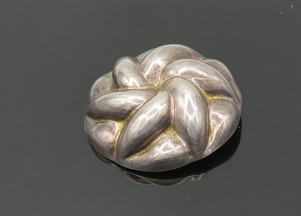 MEXICO 925 Sterling Silver  Vintage Dark Tone Floral Dome Pendant  PT16164