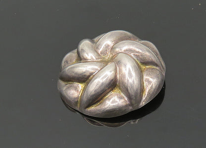 MEXICO 925 Sterling Silver  Vintage Dark Tone Floral Dome Pendant  PT16164
