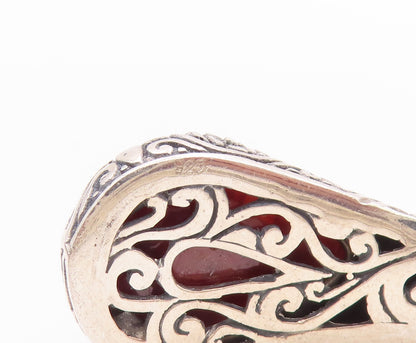 925 Sterling Silver Vintage Bracelet Drop Cut Gemstone Hinged Cuff  BT10584