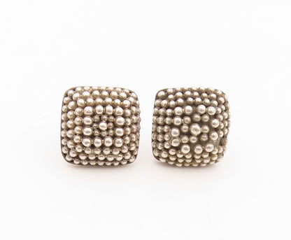 925 Sterling Silver Vintage Earrings JOHN HARDY Geometric Caviar Studs  EG13960
