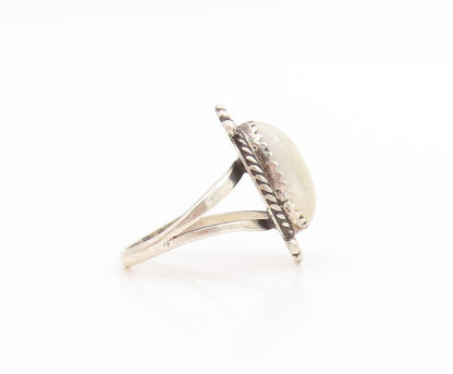 925 Sterling Silver Vintage Ring NAVAJO Moonstone Split Band  Sz 6.5  RG34019