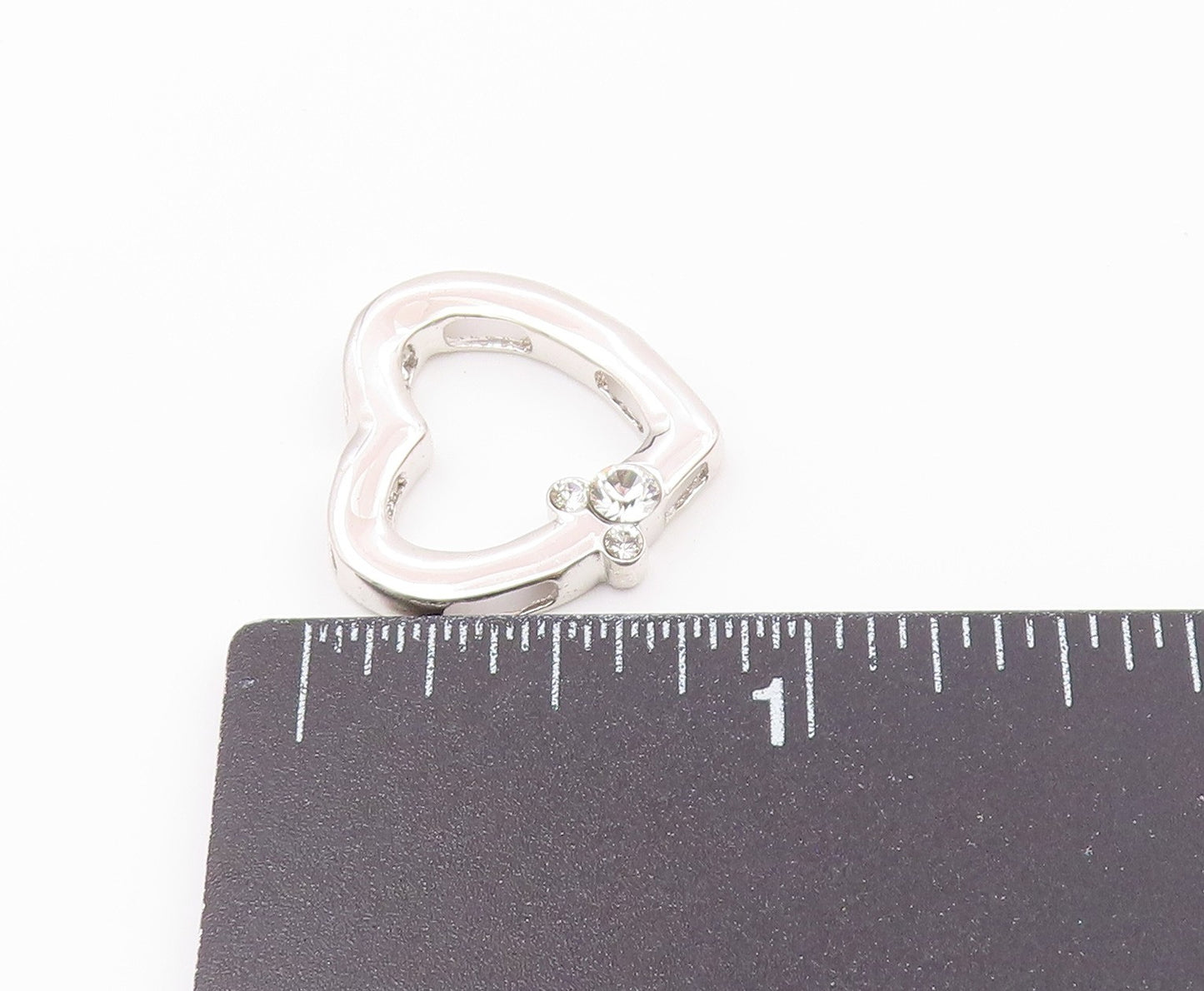 925 Sterling Silver  Cubic Zirconia Mickey Mouse Love Heart Pendant  PT16427