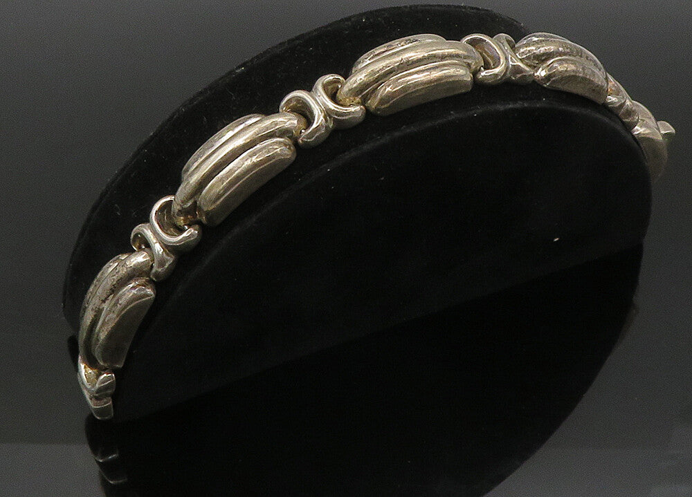 BAYANIHAN 925 Sterling Silver  Vintage Hollow Fluted Chain Bracelet  BT8952
