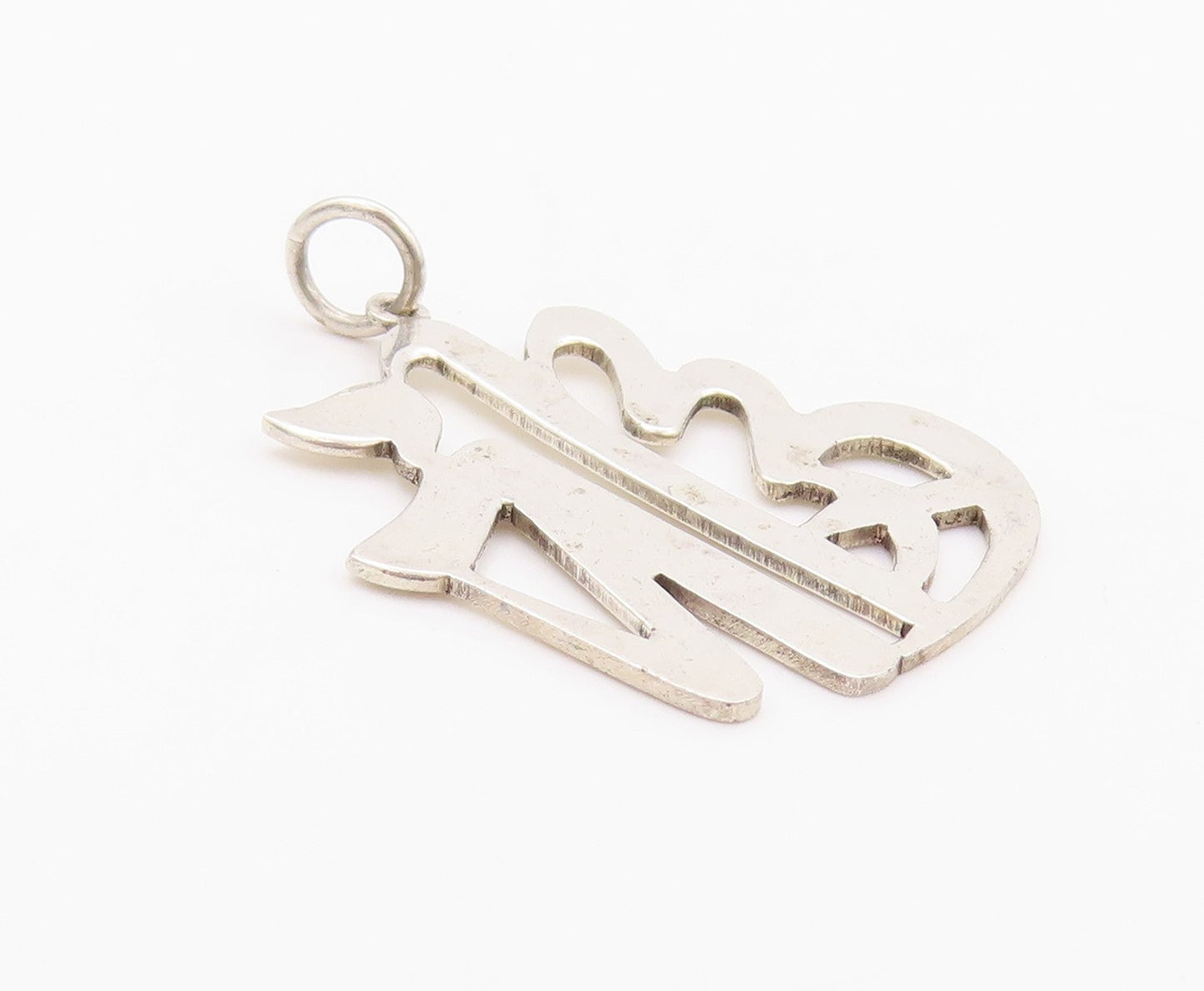 925 Sterling Silver Vintage Pendant Chinese Character Of Good Fortune  PT24075