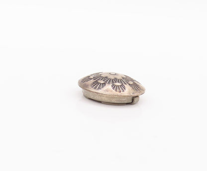 925 Sterling Silver Vintage Button Cover NAVAJO Trible Floral Etched  TR3748