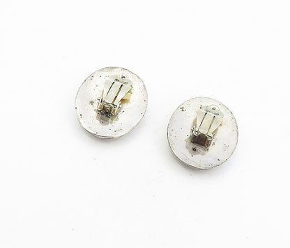 925 Sterling Silver  Vintage Fluted Hollow Dome Non Pierce Earrings  EG4315