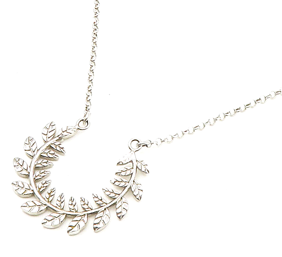 925 Sterling Silver  Vintage Shiny Floral Leaf Vine Chain Necklace  NE3056