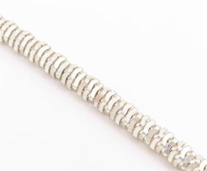 925 Sterling Silver Vintage Necklace Modernist Solid Coiled Rope Chain  NE4794