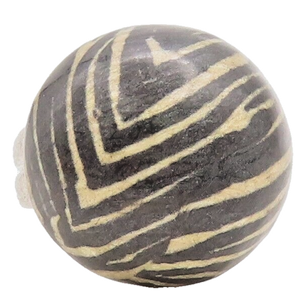 925 Sterling Silver Vintage Ring Design Enameled Solid Dome  Sz 7  RG29765