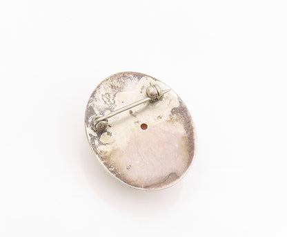 925 Sterling Silver Vintage Brooch Classic Carved Lady Profile Cameo Pin BP11831
