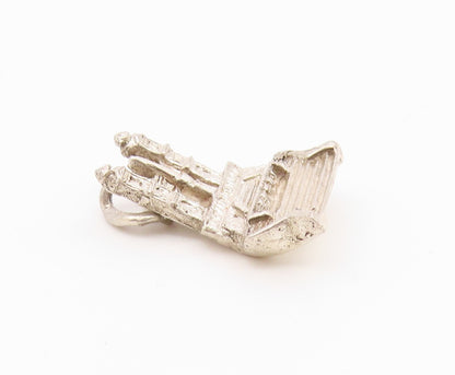 925 Sterling Silver  Vintage Shiny Petite Building Drop Pendant  PT17897