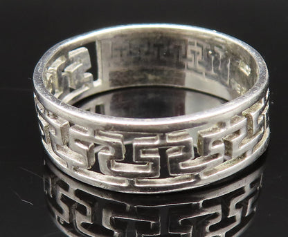 925 Sterling Silver  Vintage Open Maze Cutout Band Ring Sz 9.5  RG25375