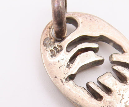 925 Sterling Silver   Vintage Open Deer Motif Cutout Drop Pendant  PT20535