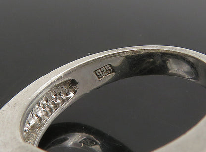 925 Sterling Silver  Vintage Rhinestones Square Band Ring Sz 7.5  RG23623
