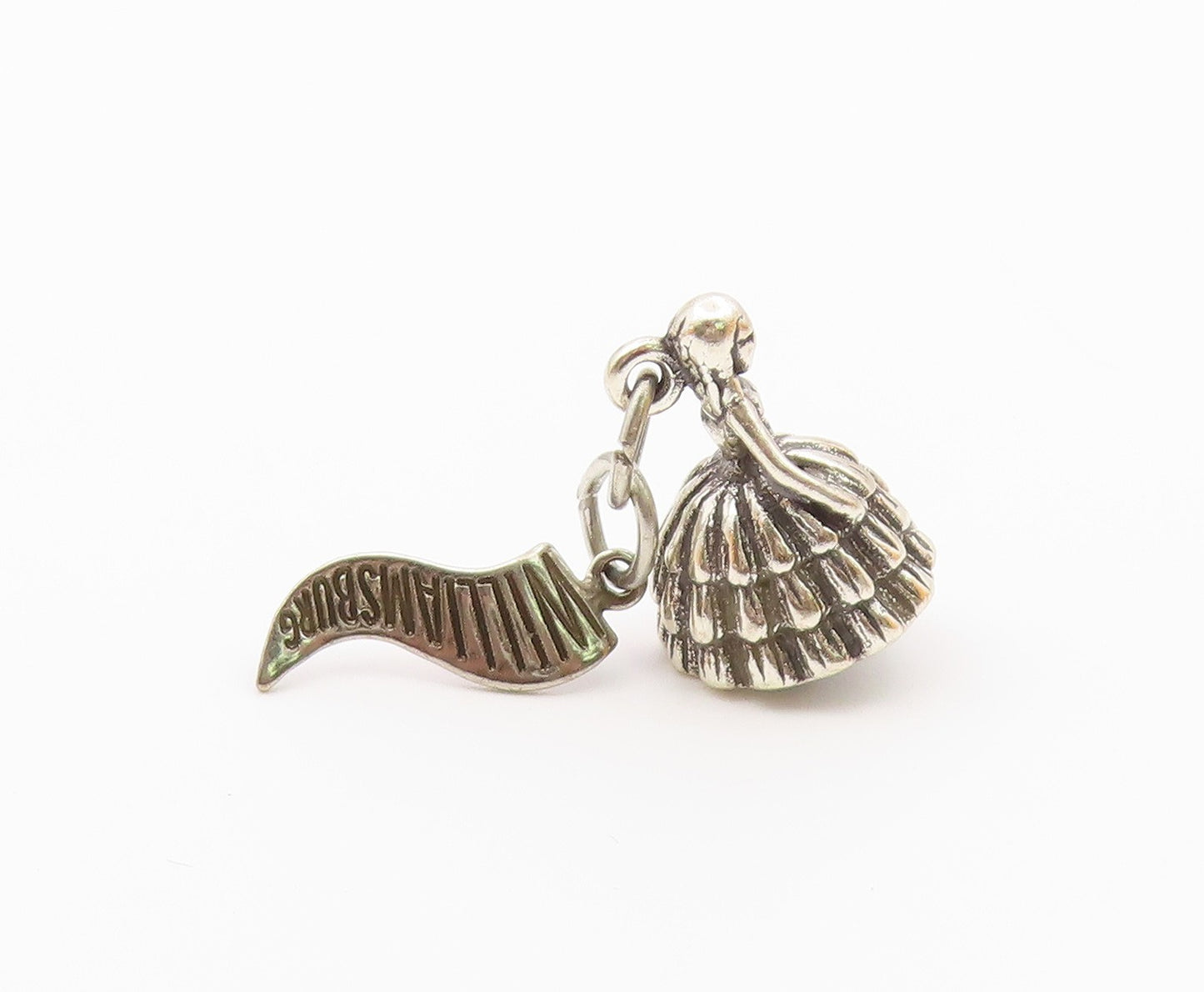 925 Sterling Silver Vintage Woman In Dress Williamsburg Pendant PT17908