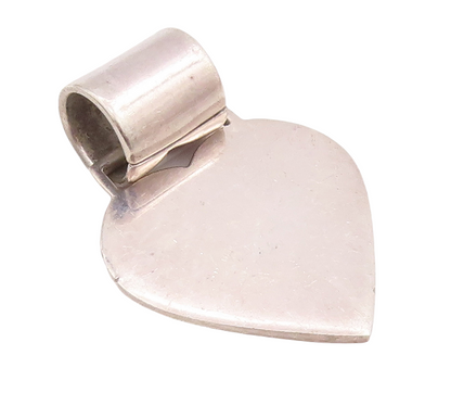 925 Sterling Silver Vintage Pendant MEXICO Minimalist Solid Love Heart  PT23357