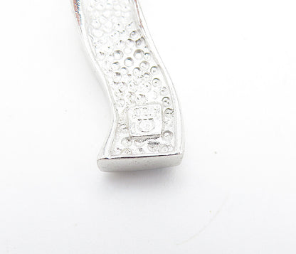 925 Sterling Silver  Inlaid Fire Opal Triangle Pattern Vertical Pendant PT5694