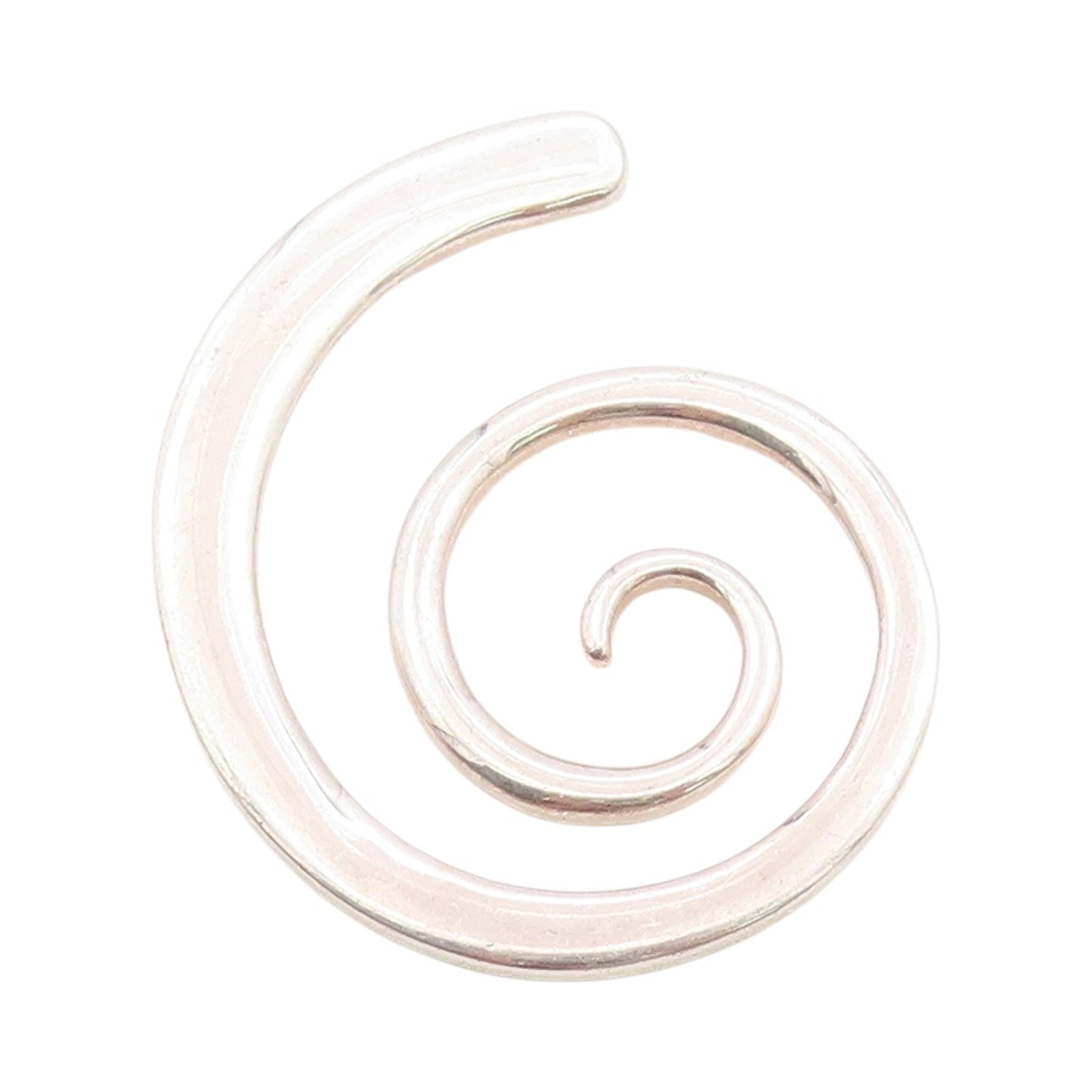 925 Sterling Silver Vintage Pendant Minimalistic Spiral Cutout PT24690