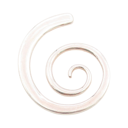 925 Sterling Silver Vintage Pendant Minimalistic Spiral Cutout PT24690