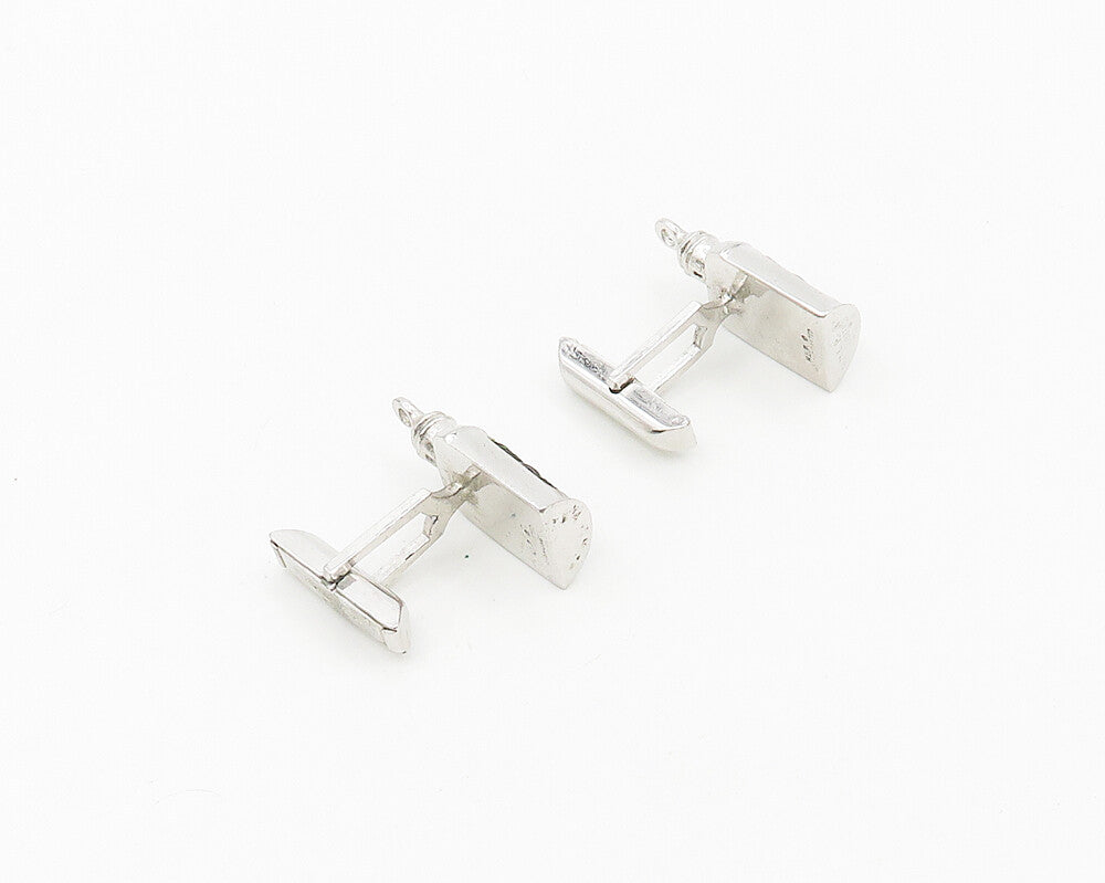 H.L.P. 925 Sterling Silver  Vintage Red & Green Topaz Flask Cufflinks  TR2598