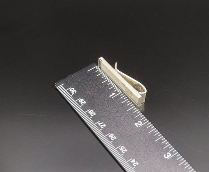 FI 925 Sterling Silver  Vintage Carved Lines Tie Clip  TR3410