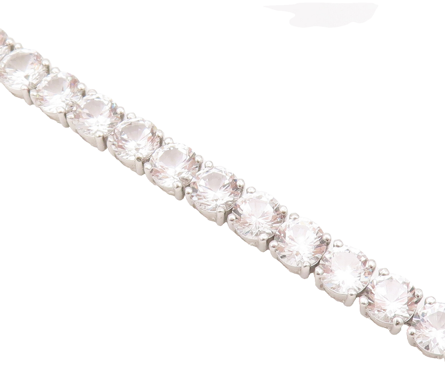 925 Sterling Silver Vintage Bracelet Round Cut Link CZ Tennis Bracelet  BT10313