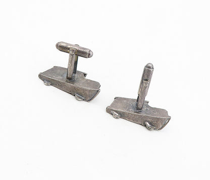925 Sterling Silver  Vintage Antique RCA Service Car Motif Cuff Links  TR1303