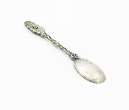 925 Sterling Silver  Vintage Antique Boat Floral Detail Petite Spoon  TR1308