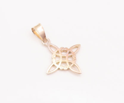 925 Sterling Silver Vintage Pendant Cutout Swirled Flower Carved  PT23062