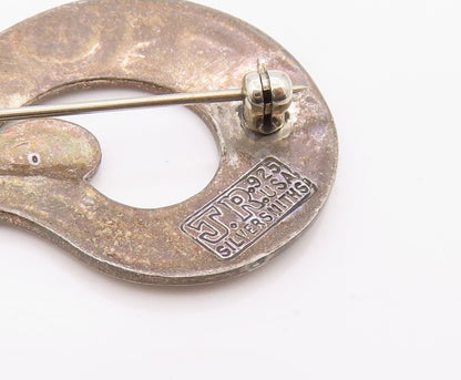925 Sterling Silver Vintage Brooch Pin JAMES ROGERS Geometric Bird  BP12544