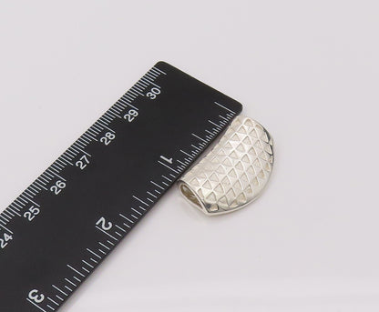 925 Silver  Vintage Upside Down Clutch Triangular Pattern Pendant PT22179