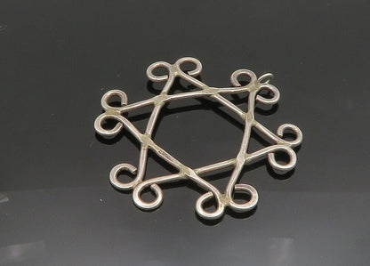 925 Sterling Silver  Vintage Dark Tone Open Design Drop Pendant  PT15763
