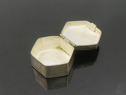 MEXICO 925 Sterling Silver  Vintage Shiny Hexagon Pill Box (OPENS)  TR3252