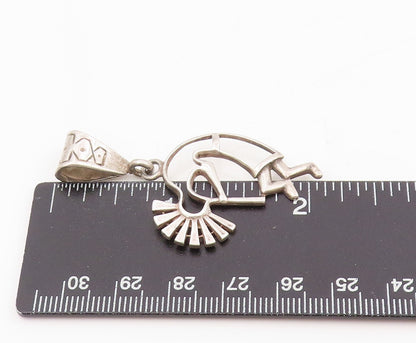 925 Sterling Silver Vintage Pendant Kokopelli Flute Player Outline Charm PT25512