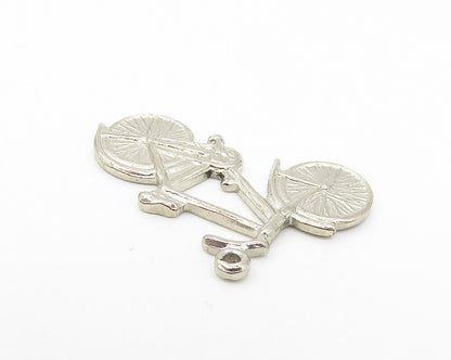925 Sterling Silver  Vintage Petite Shiny Bicycle Motif Pendant  PT9025