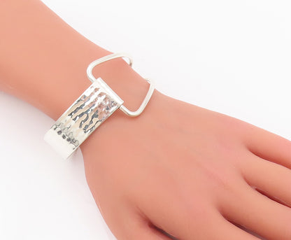 925 Sterling Silver Vintage Bracelet VERSANI Solid Designer Cutout Cuff  BT10441