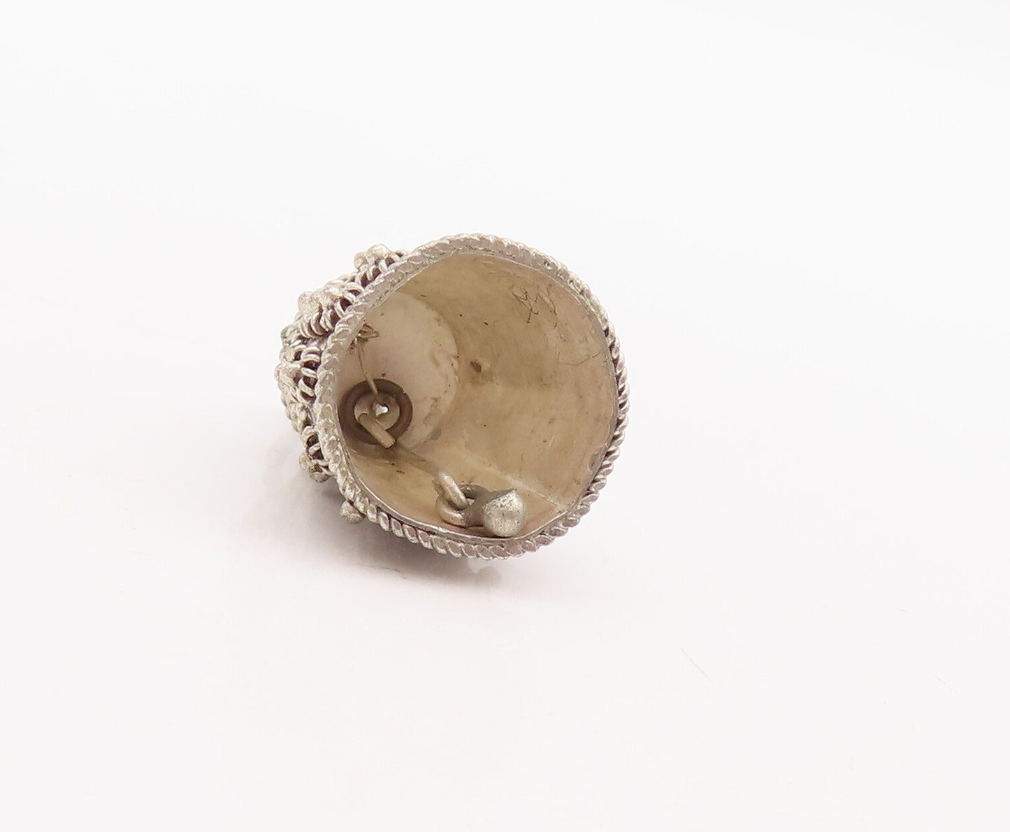 925 Sterling Silver Vintage Pendant Solid Coiled Floral Carved Tea Pot  PT23164