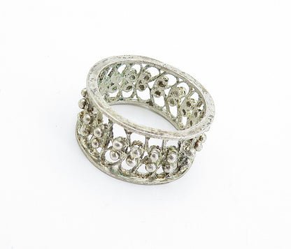 925 Sterling Silver  Vintage Modernist Open Twist Design Band Ring Sz 8 RG7339